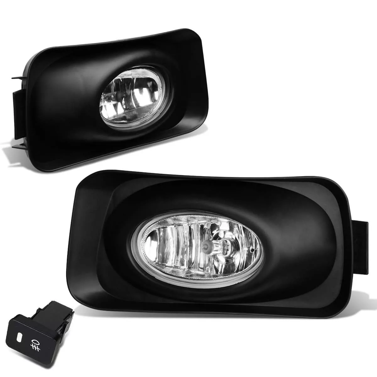 04-05-acura-tsx-fog-lights-with-switch-bezel-chrome-clear 04-05 Acura TSX Fog Lights with Switch & Bezel Chrome Clear