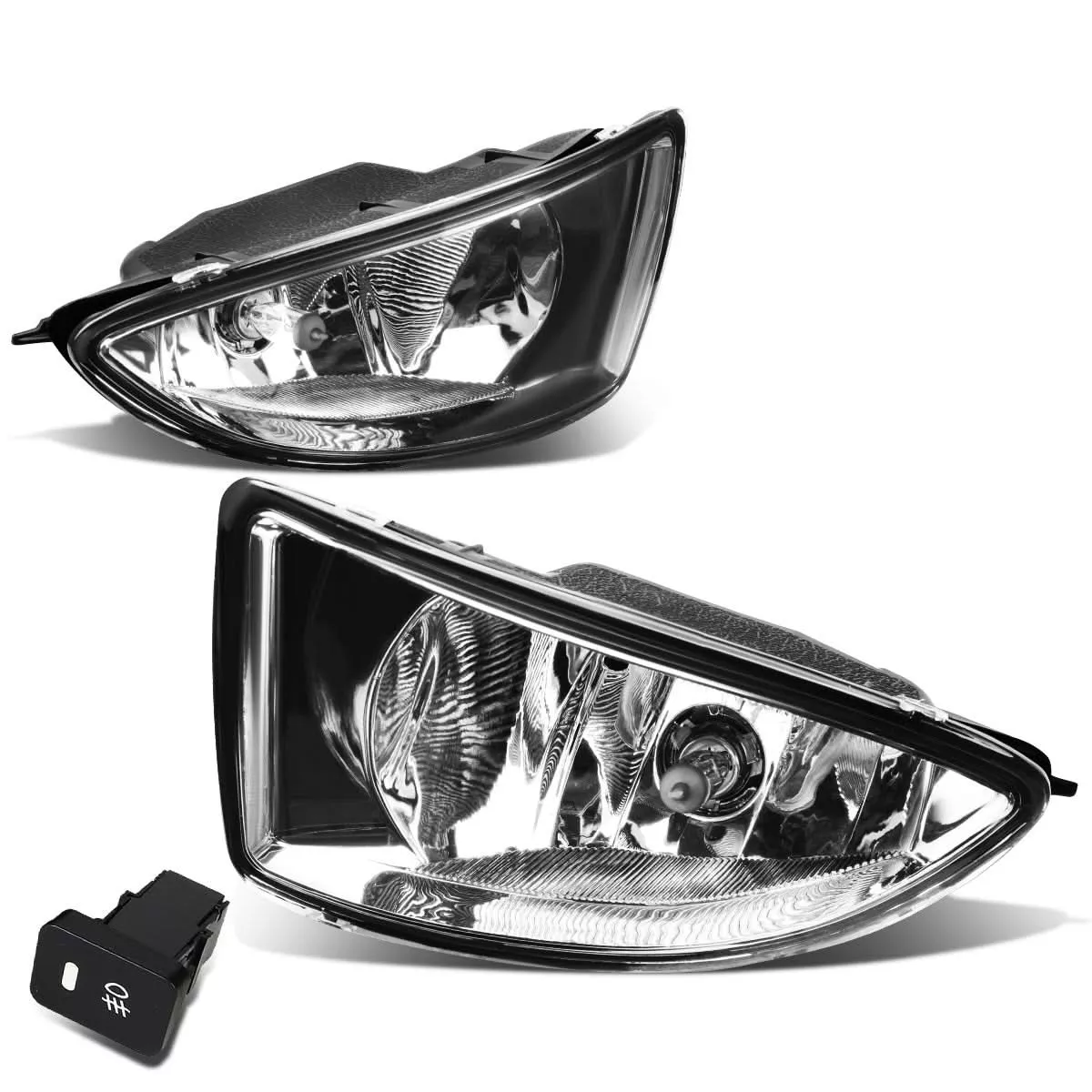04-05-honda-civic-fog-lights-with-switch-h11-bulb-chrome-clear 04-05 Honda Civic Fog Lights with Switch H11 Bulb Chrome Clear