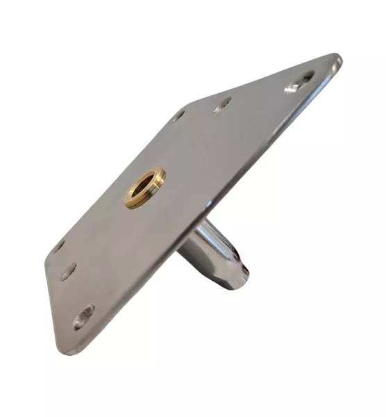 7-x-7-stainless-steel-posipin-deck-plate-polished-with-brass-bushing-382110-tssp 7" x 7" Stainless Steel PosiPin Deck Plate - Polished with Brass Bushing - 382110-TSSPB