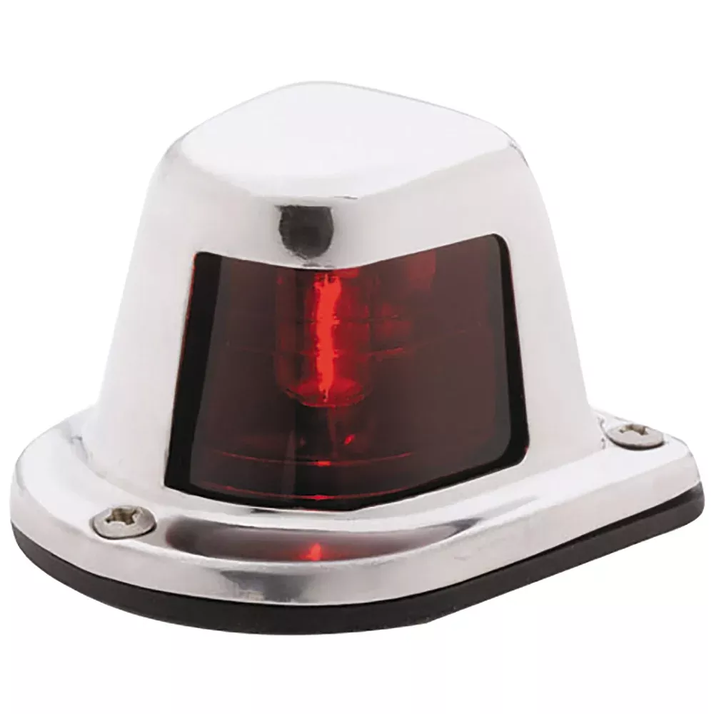 Attwood 1Mile Deck Mount Red Sidelight 12V Stainless Steel Housing 66319R7
