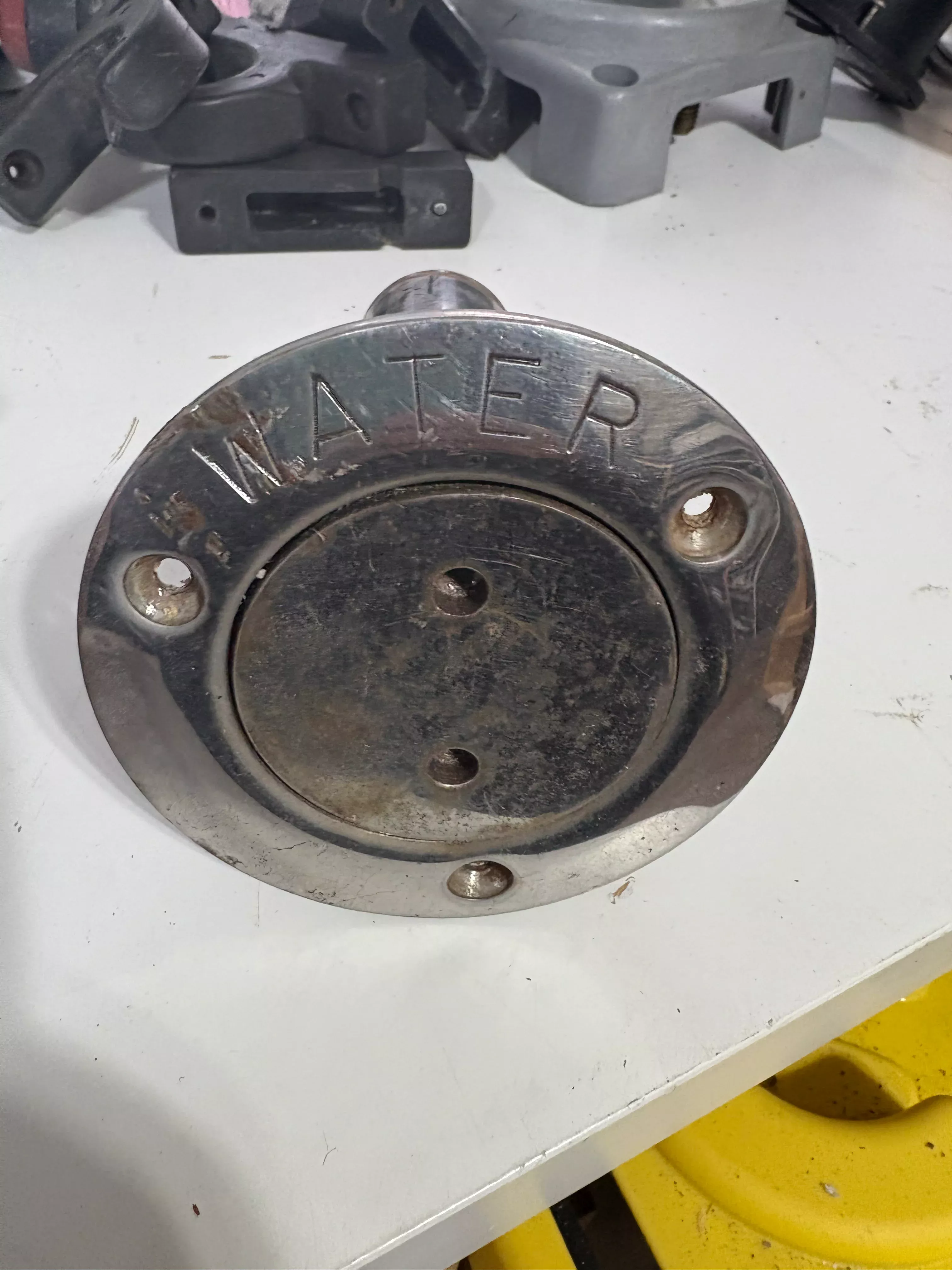 Chromed Bronze Water Cap / Plug / Deck Fill Plate