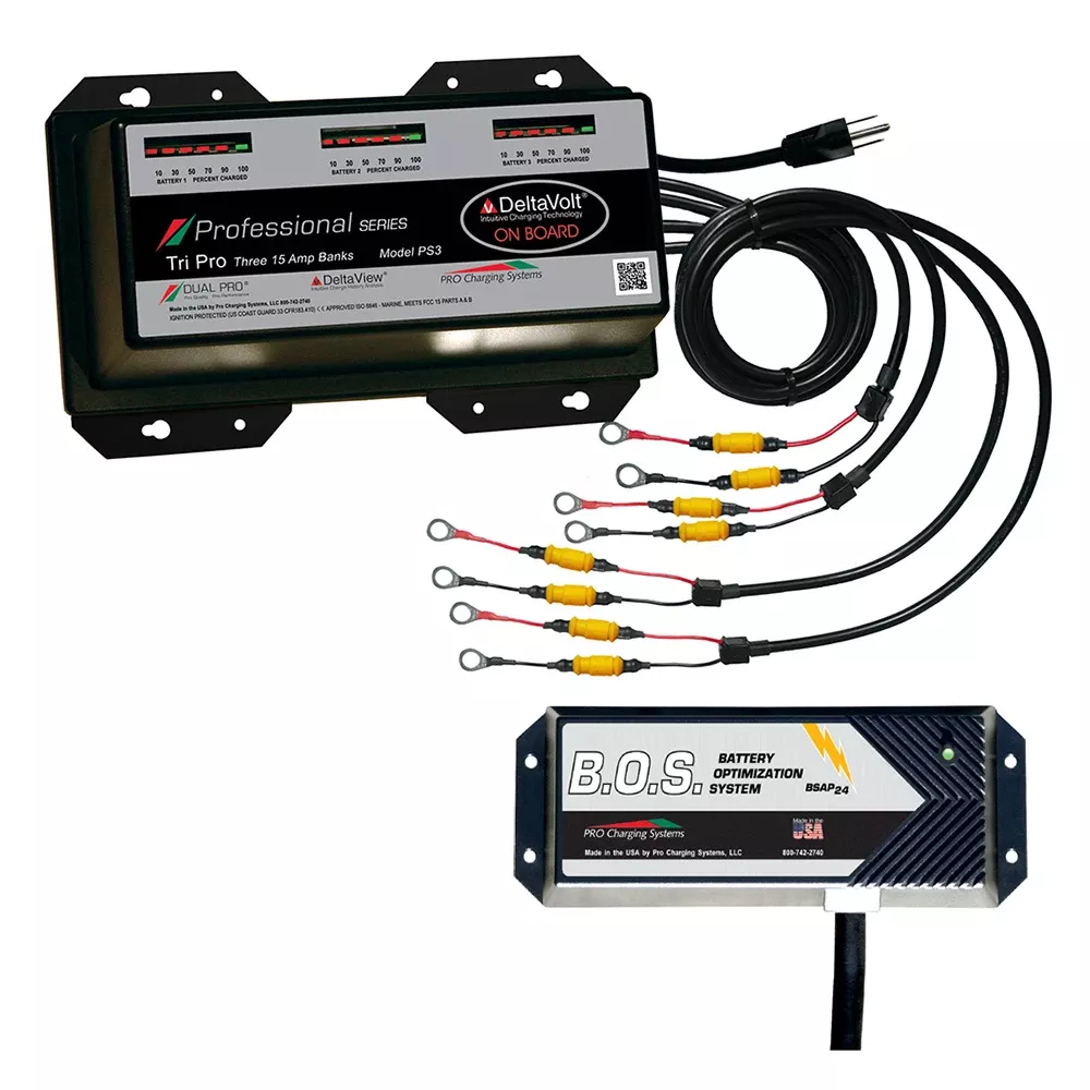 Dual Pro PS3 3 Bank Battery Charger w/3 Bank B.O.S. [PS3/BOS12V3]