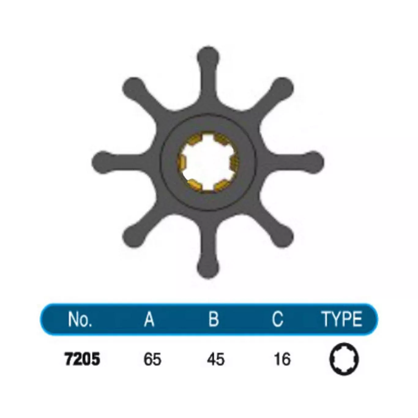 hatton-marine-7205-01-jmp-marine-flexible-impeller Hatton Marine - 7205-01 JMP Marine Flexible Impeller
