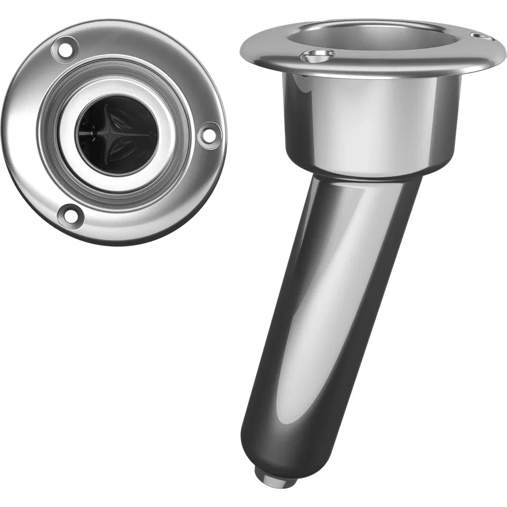 Mate Series Stainless Steel 15 RodCup Holder - Drain - Round Top [C1015D]