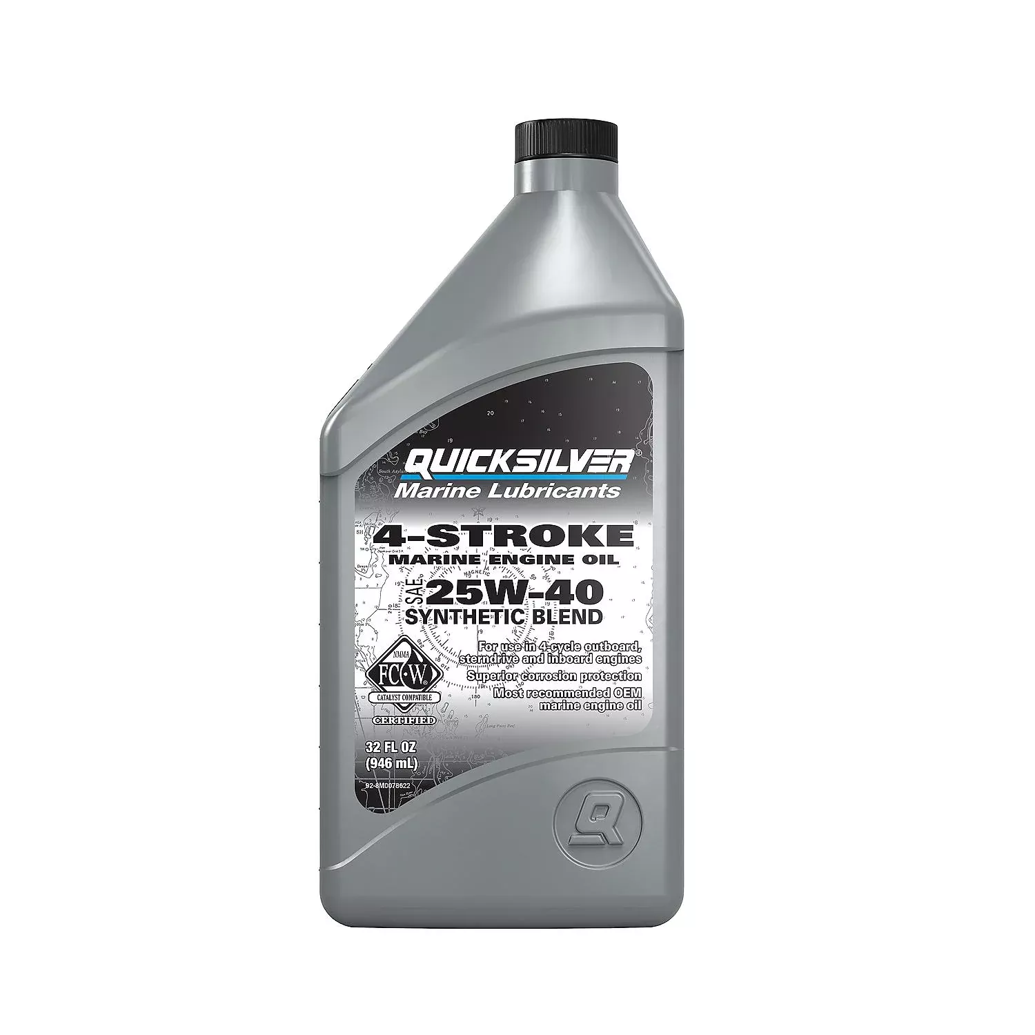 Mercury 92-8M0078622 25W-40 Synthetic Blend Oil for Marine Engines