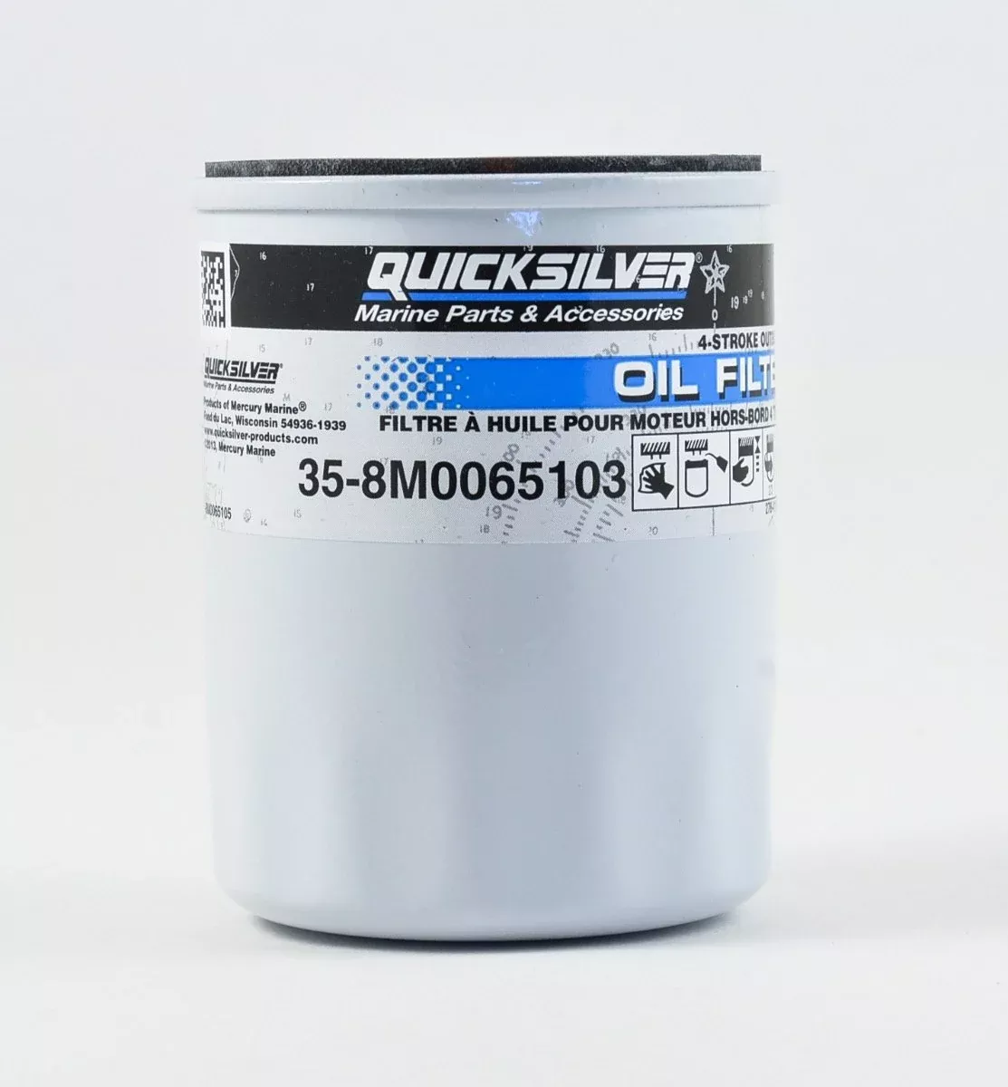 Mercury Quicksilver 35-8M0065103 Outboard Oil Filter - Fits 25 - 30 -
