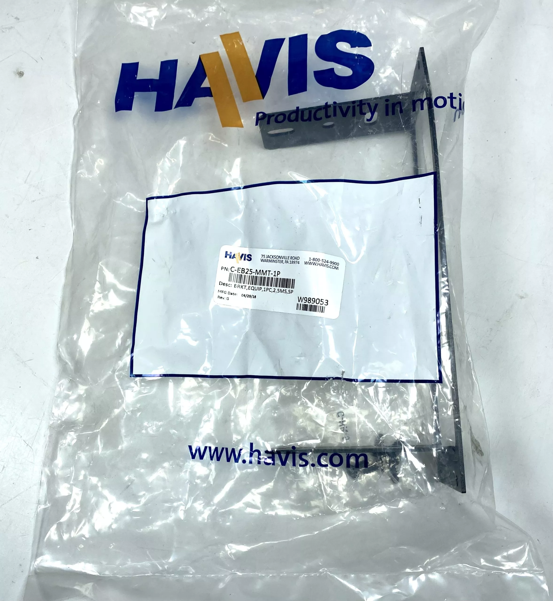 -NEW- Havis C-EB25-MMT-1P, Motorola XTL Mounting Bracket 2.5''