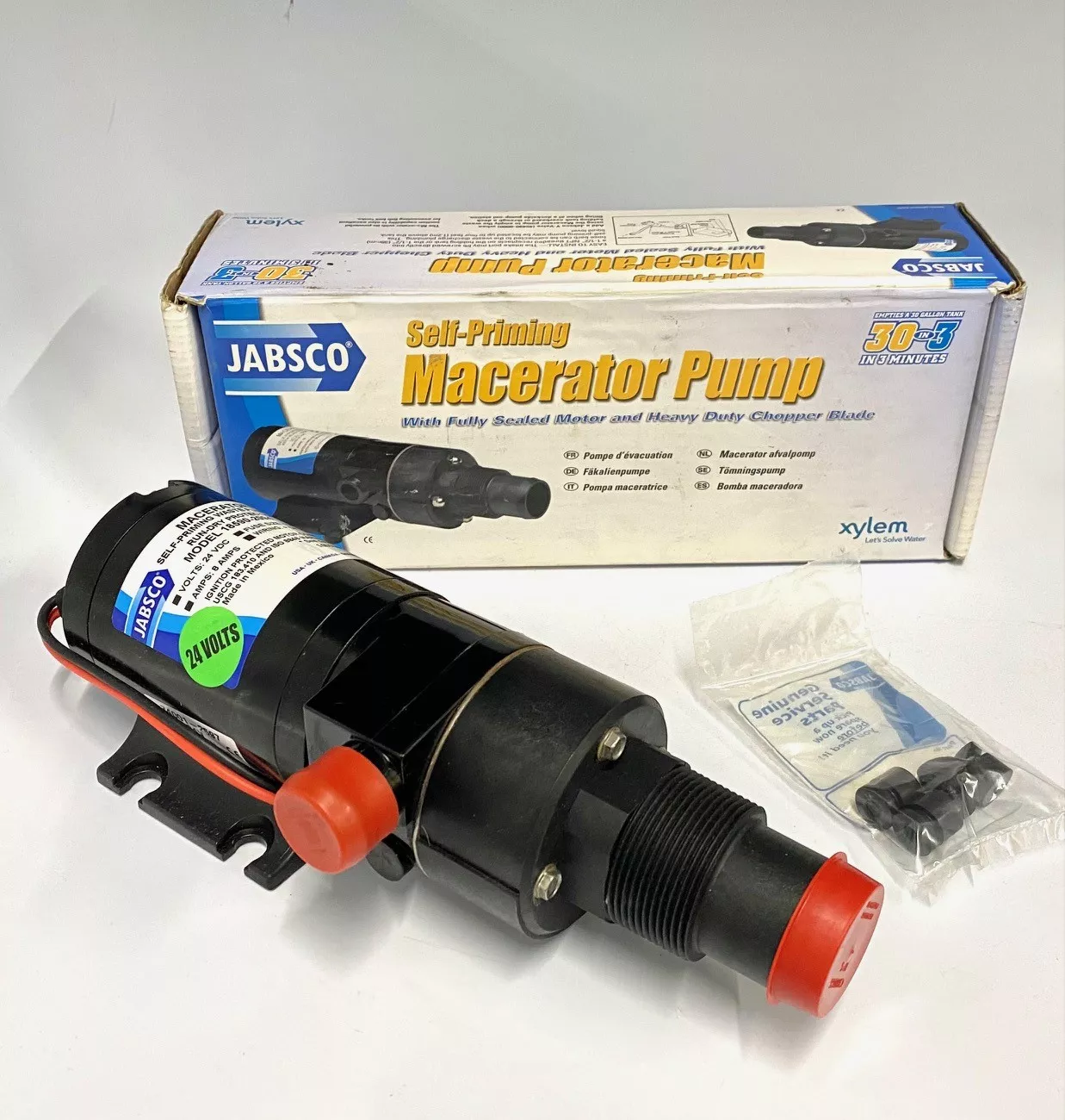 -NEW- Jabsco 18590-2094 , Self-Priming Macerator Pump , 24V , 8 AMPS
