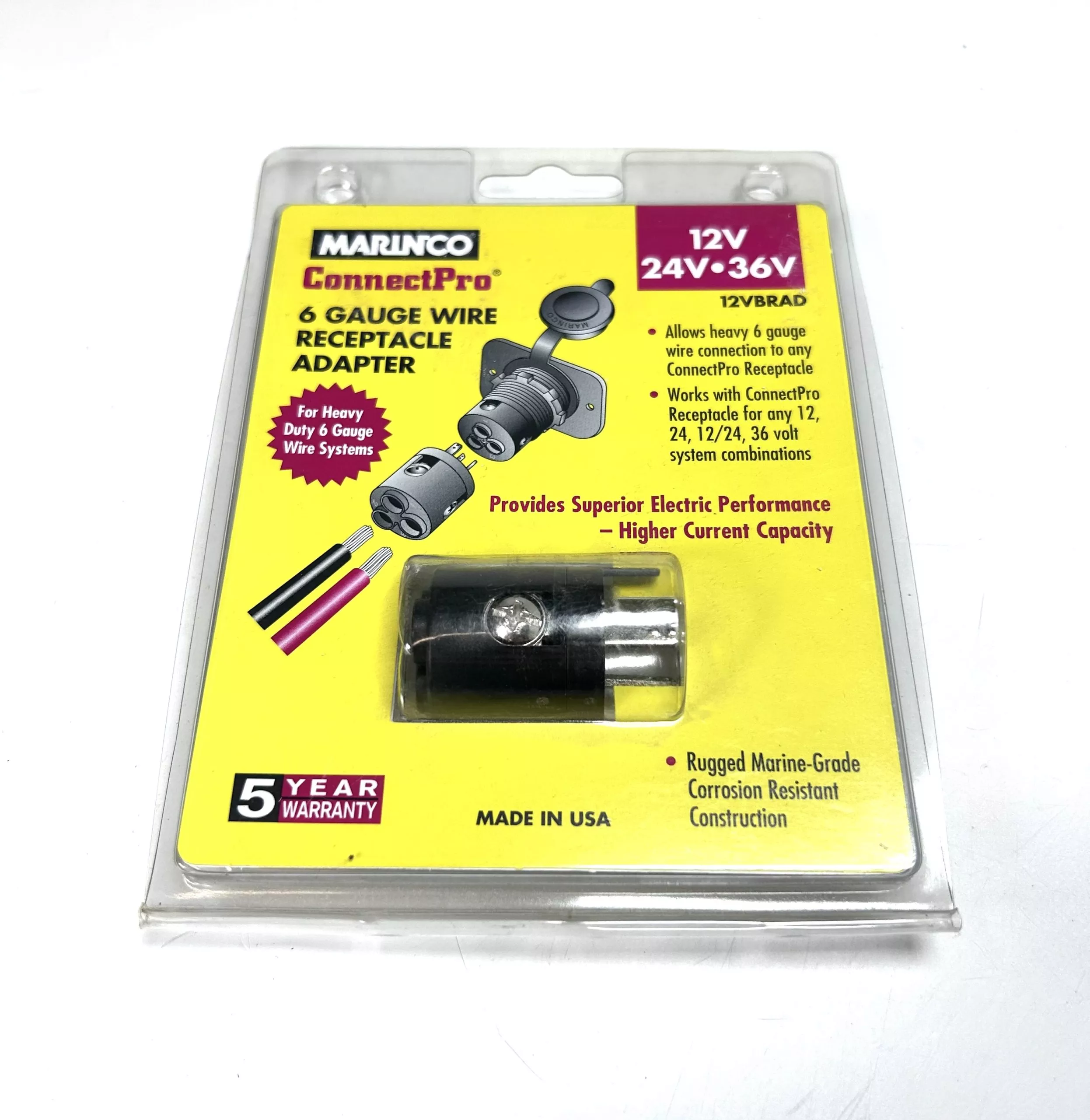 new-marinco-12vbrad-connect-pro-6-gauge-wire-receptacle-adapter-12v -NEW- Marinco 12VBRAD, Connect Pro 6 Gauge Wire Receptacle Adapter 12V