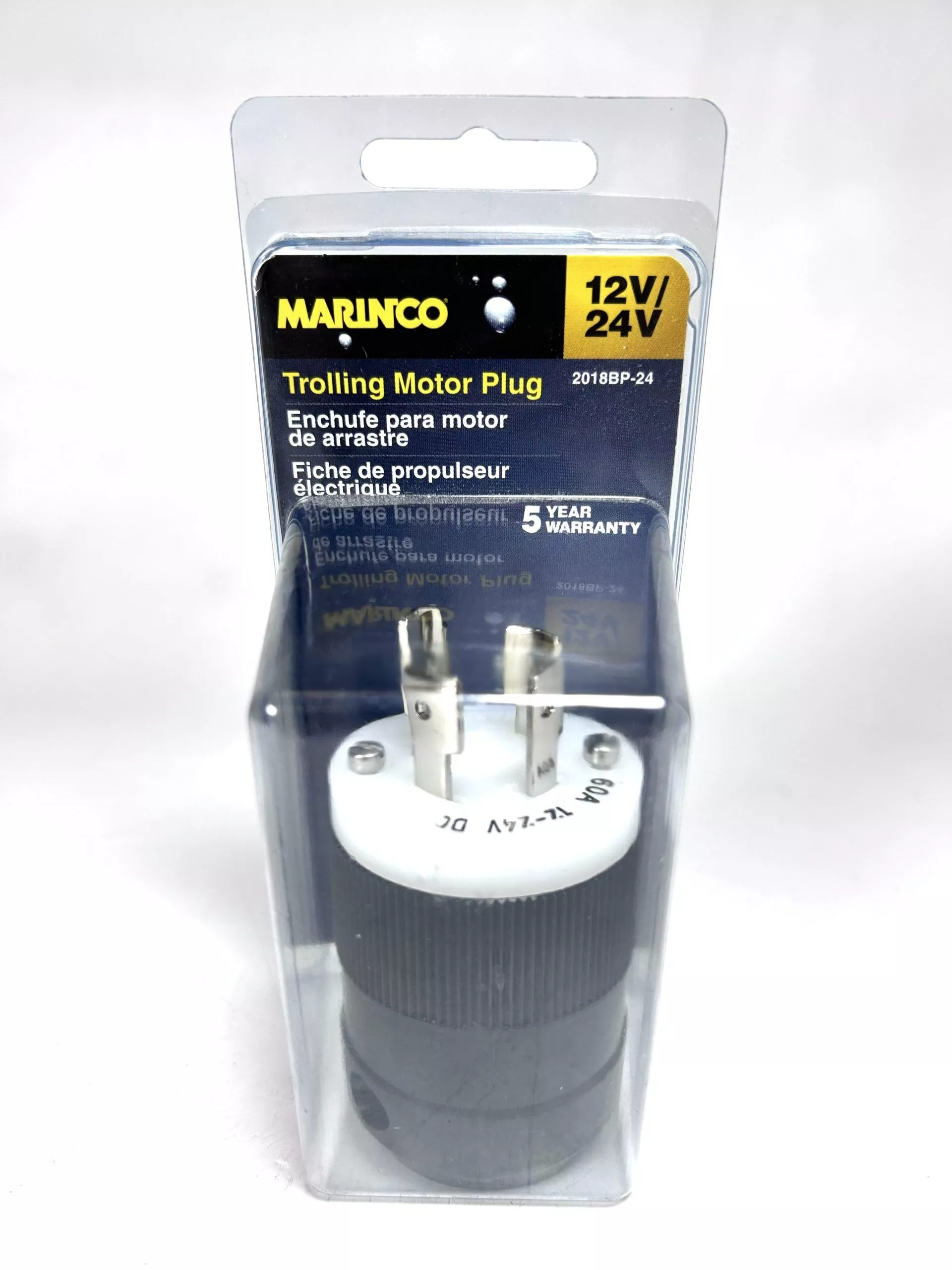 -NEW- Marinco 2018BP-24, Black Trolling Motor Plug 12/24V