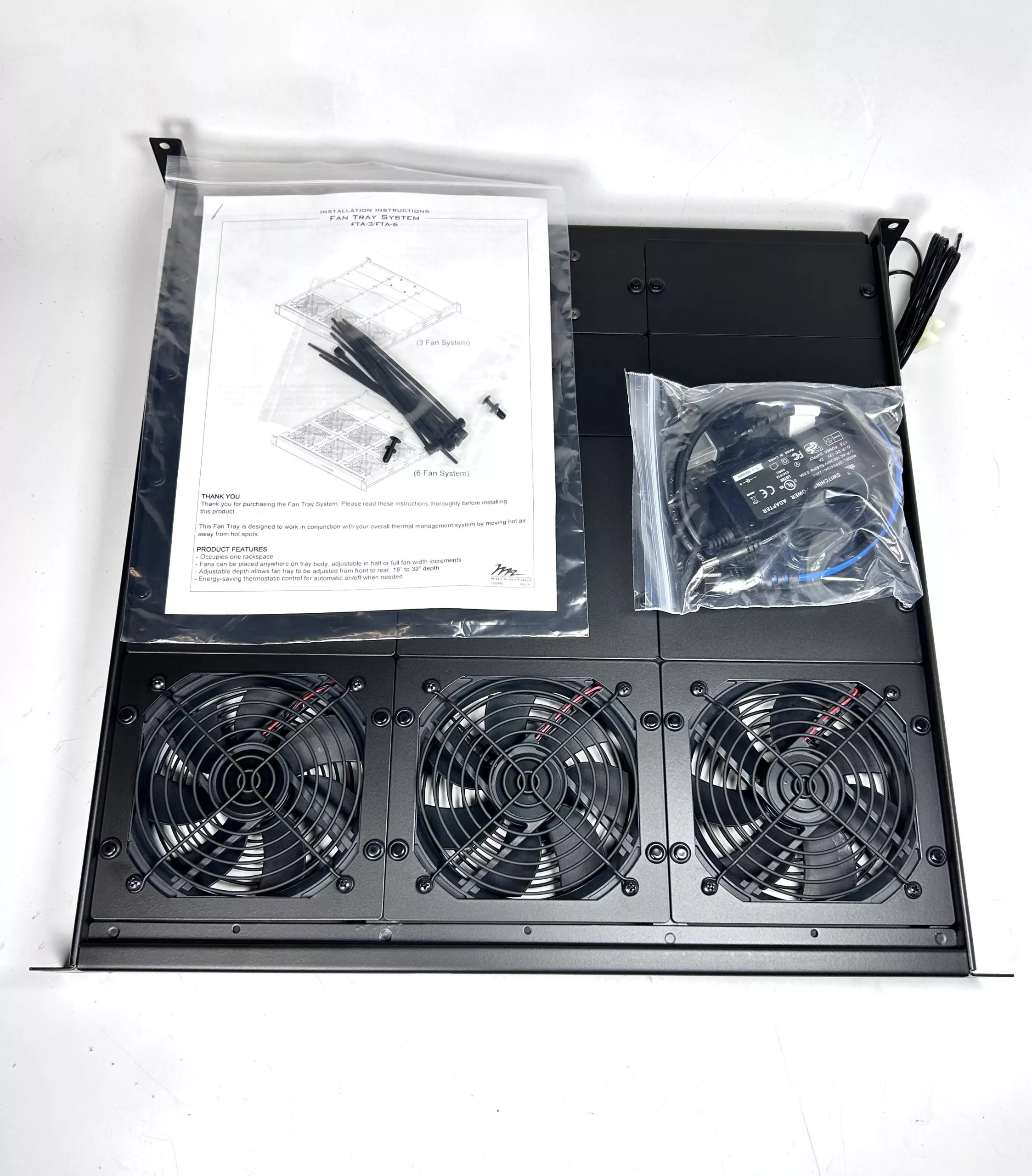 new-middle-atlantic-fta-3-adjustable-3-fan-tray-system-12v-290ma-per-fan -NEW- Middle Atlantic FTA-3, Adjustable 3 Fan Tray System 12V, 290mA Per Fan