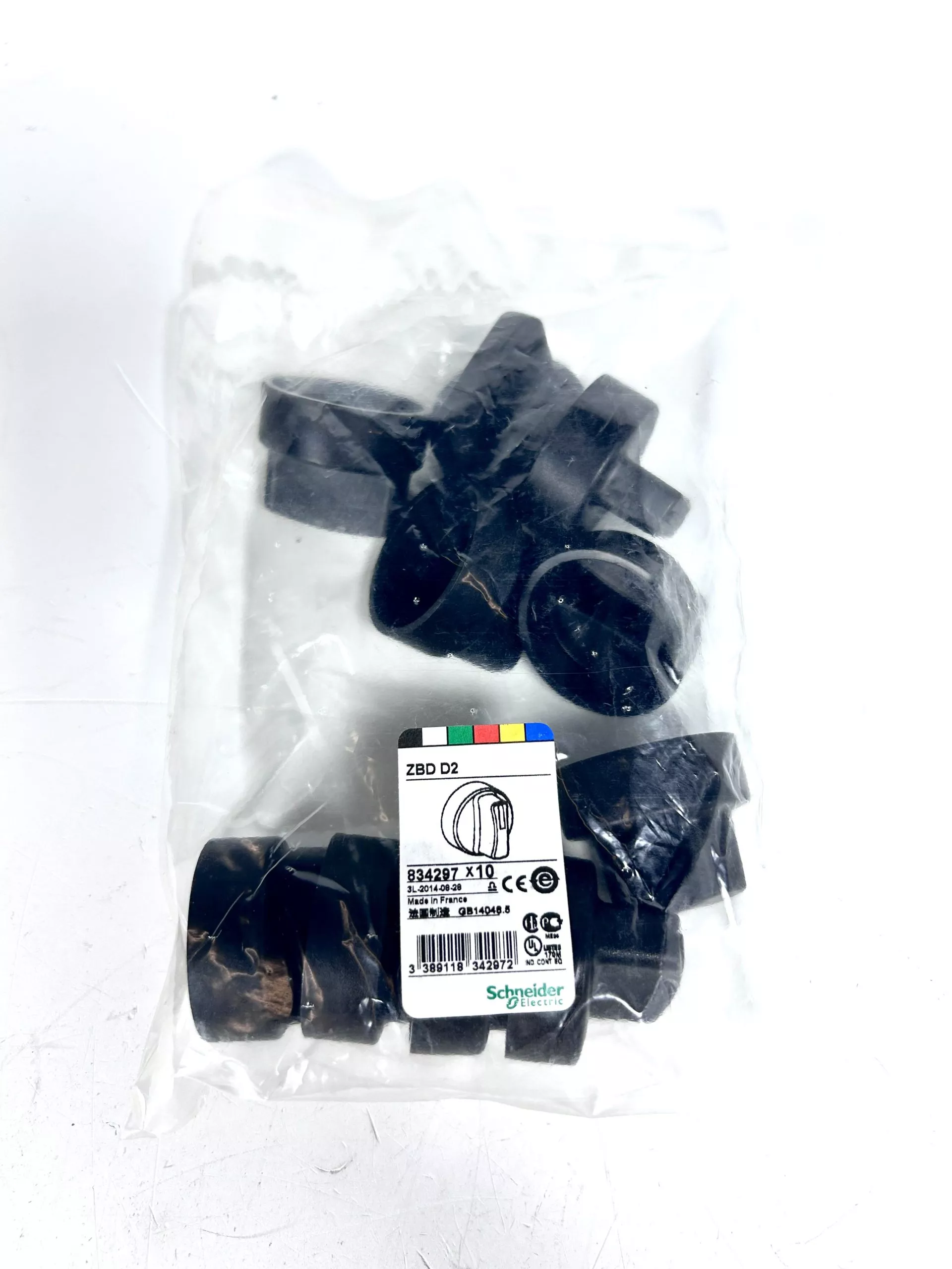 new-schneider-electric-834297-rubber-black-switch-zbdd2-10-pack -NEW- Schneider Electric 834297, Rubber Black Switch ZBDD2 - 10 Pack