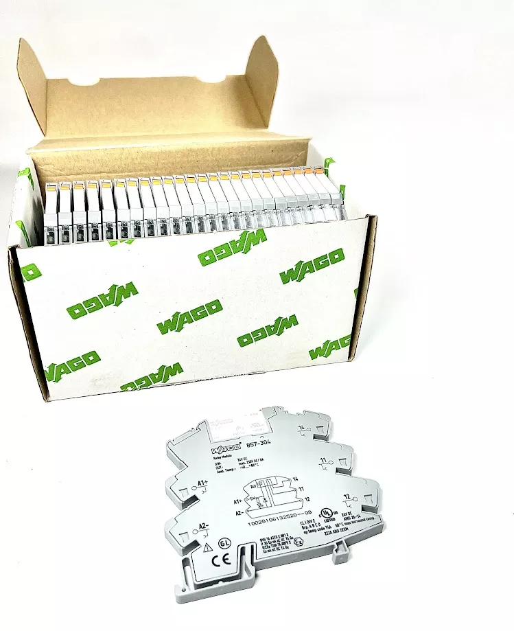 new-wago-857-304-relay-module-din-24v-spdt-box-25-relays-oem -NEW- Wago 857-304, Relay Module, DIN 24V SPDT, Box of 25 Relays, OEM