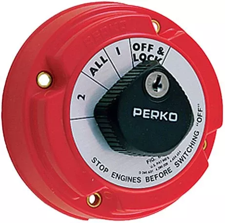 Perko Battery Switch 1, 2, All, Off Keyed 8502-DP