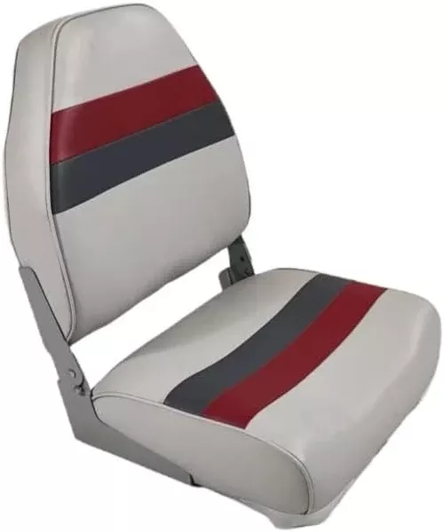premium-series-fold-down-high-back-boat-seat-horizon-boat-seats-3008-abec-grey-r Premium Series Fold Down High Back Boat Seat - Horizon Boat Seats - 3008-ABEC Grey/Red/Charcoal