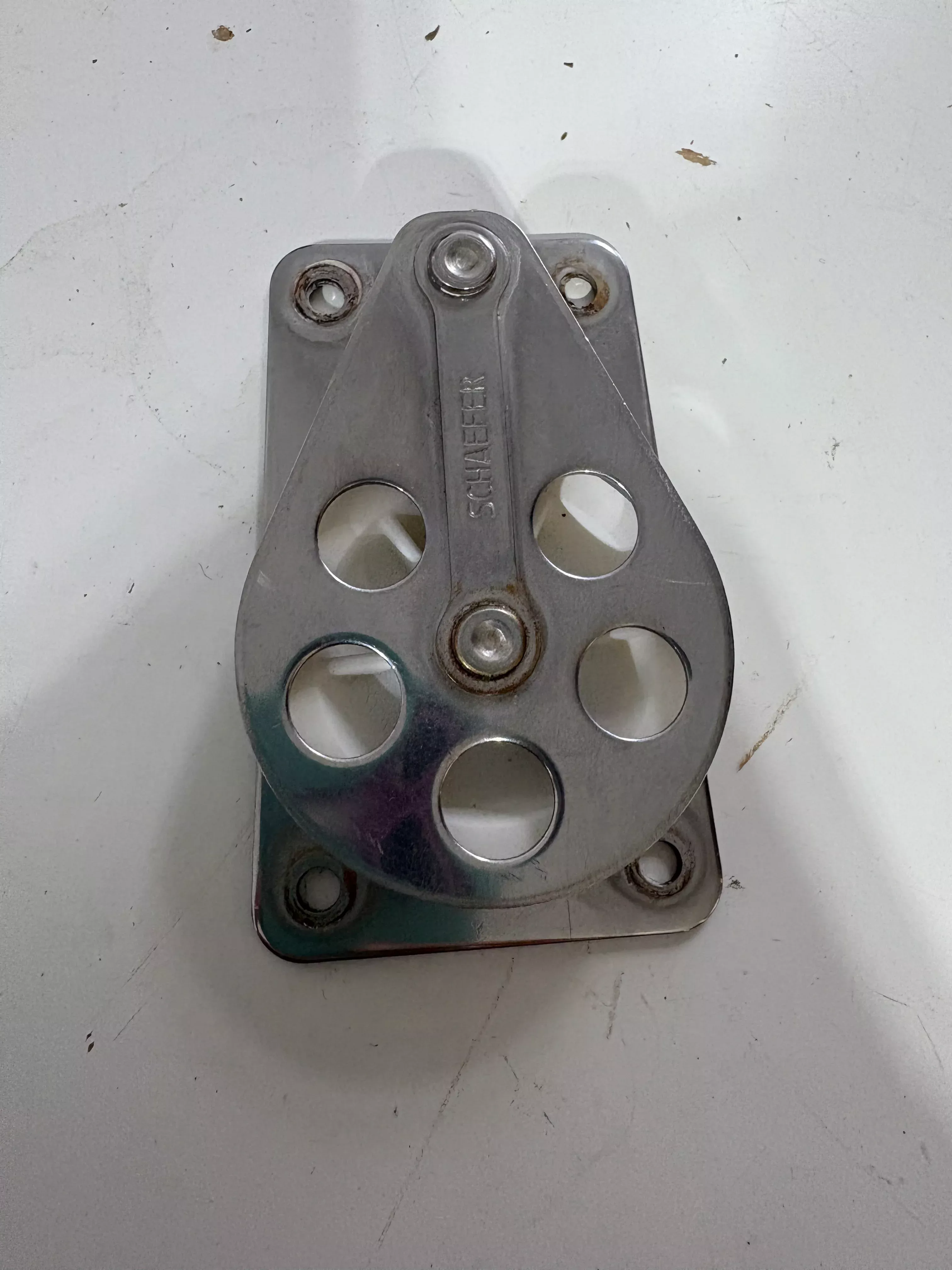 Stainless Steel Schaefer Cheek Block - 2" Sheave - 1/2" Line