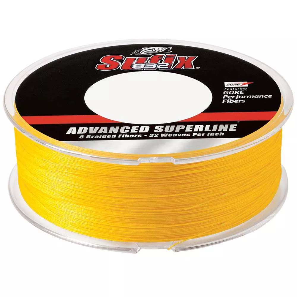 Sufix 832 Advanced Superline - 30lb Hi-Vis Yellow Braid - 600 yds