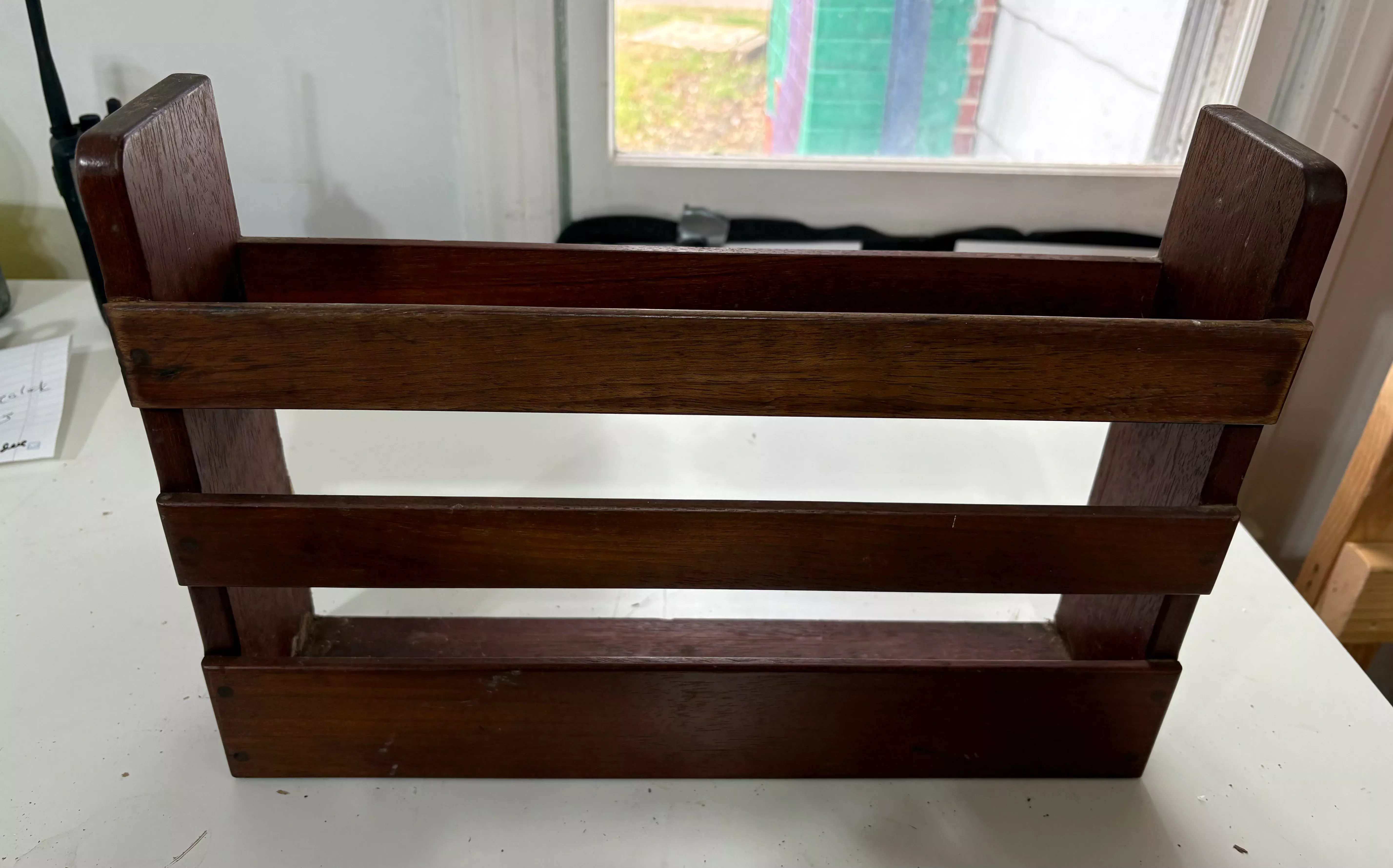 Teak Magazine Holder Wall Mount 16" x 11"