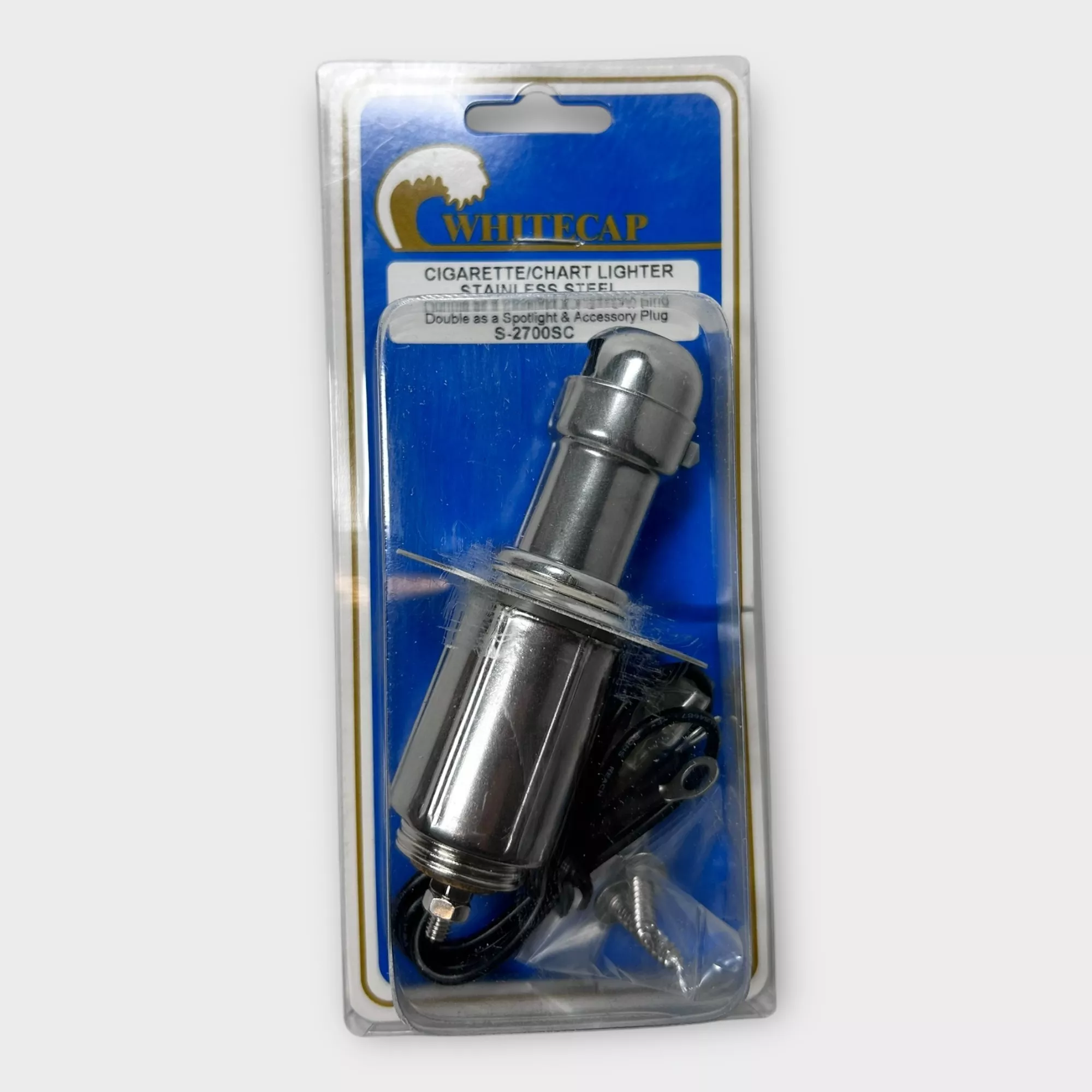Whitecap S-2700SC, Stainless Steel Cigarette, Chart Lighter 2 1/8'' x 1.5'' 12V