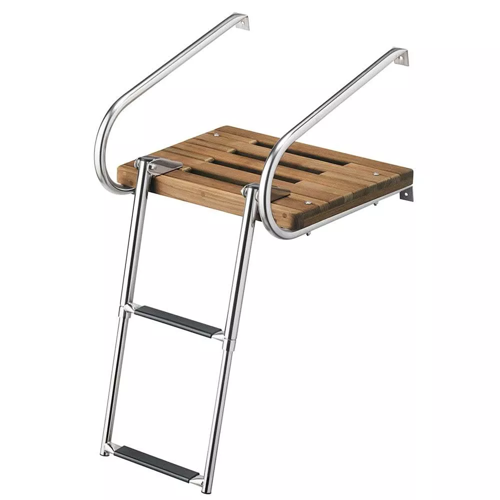 Whitecap Teak Swim Platform with 2-Step Ladder for Boats - 68904